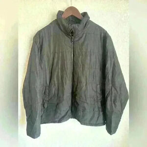 Hawke & Co Performance Black Full Zip Quilted-Style Coat, Size Large